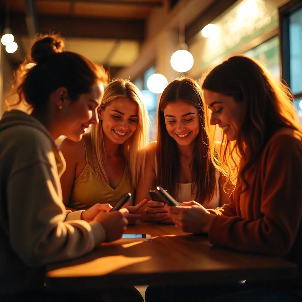 Personas participando en una cadena de Instagram durante un evento