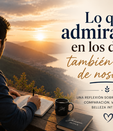 Jheisson Moná escribiendo una reflexión sobre lo que admiramos en los demás